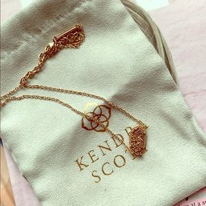 Kendra Scott necklace in rose gold drusy
